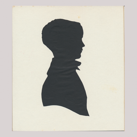 
        Front of silhouette, with boy looking right.